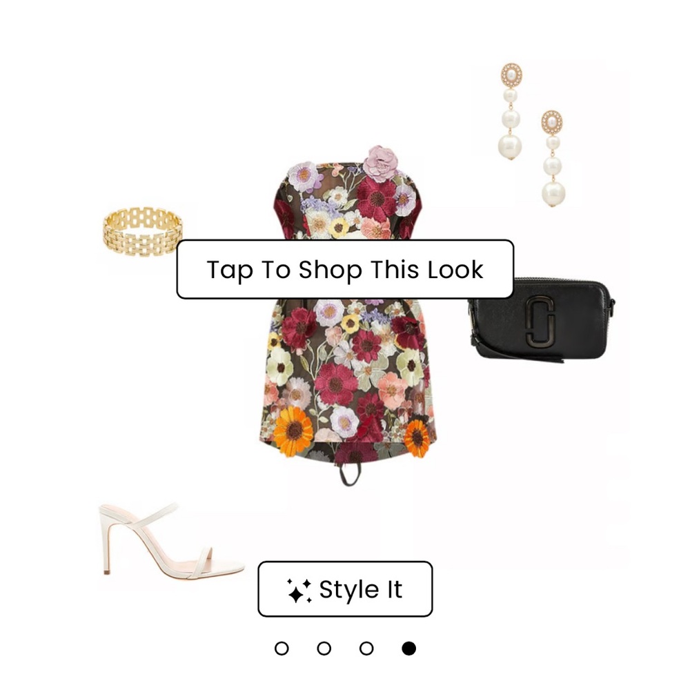 Bronx and Banco Maraya Bouquet Floral Strapless Bodycon Dress for Cocktail - Picture 6 of 8